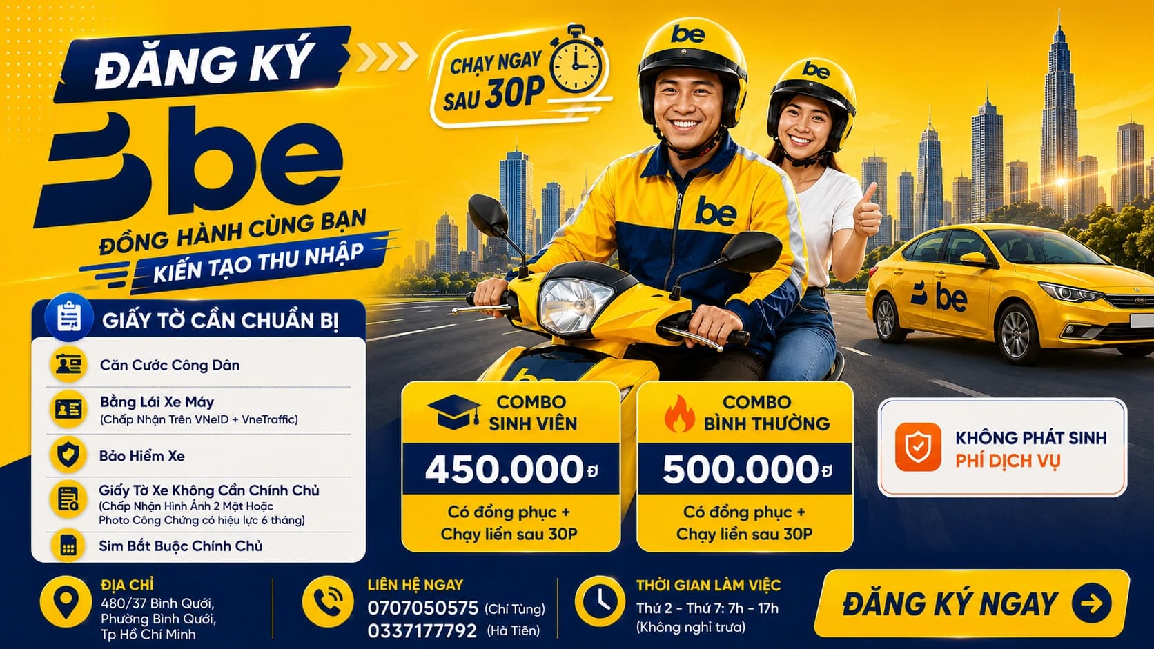 Banner đăng ký tài xế Be