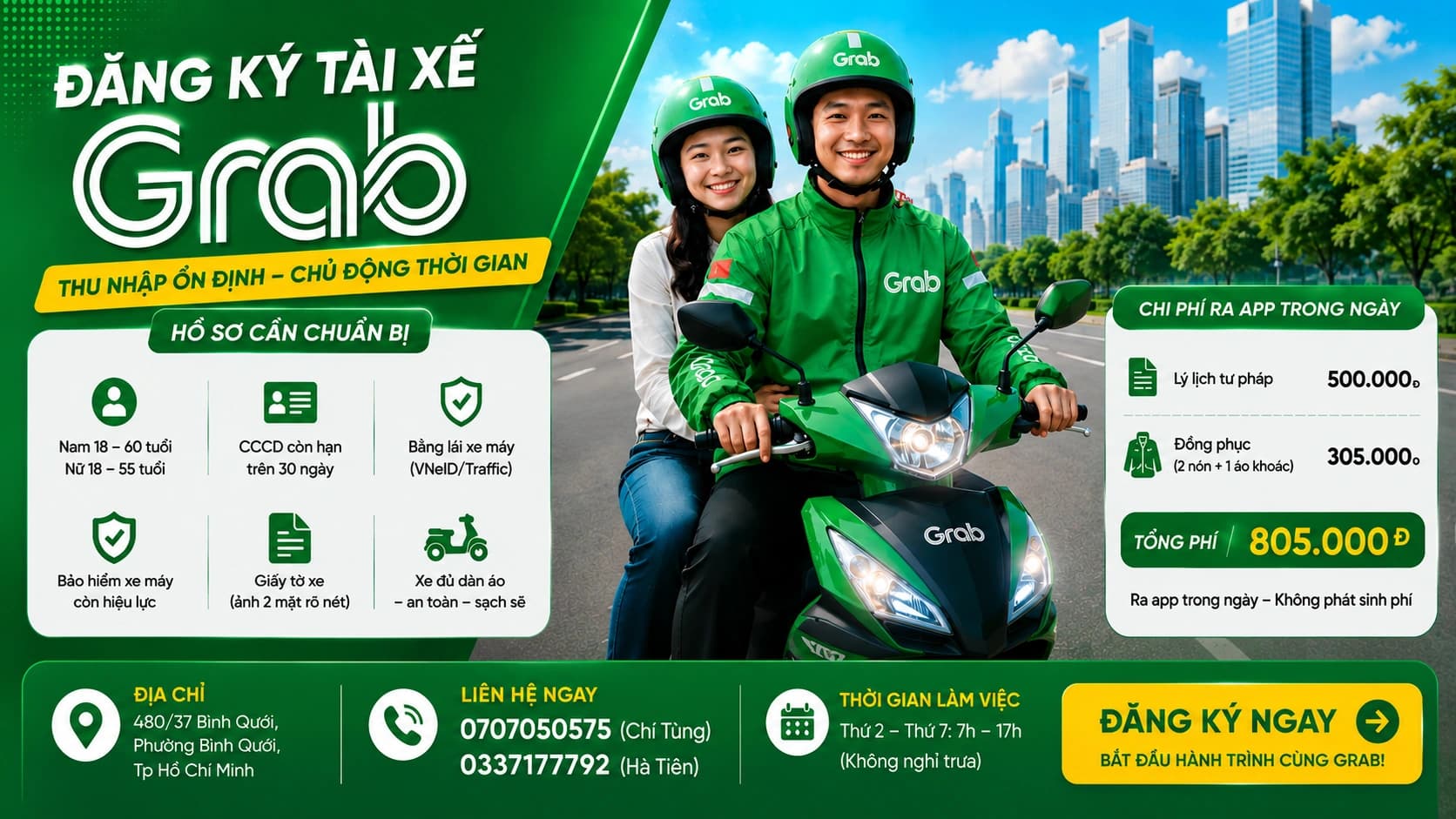 Banner đăng ký tài xế Grab